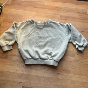 Zara toddler drop shoulder sweatshirt, khaki/ tan- size 9-12